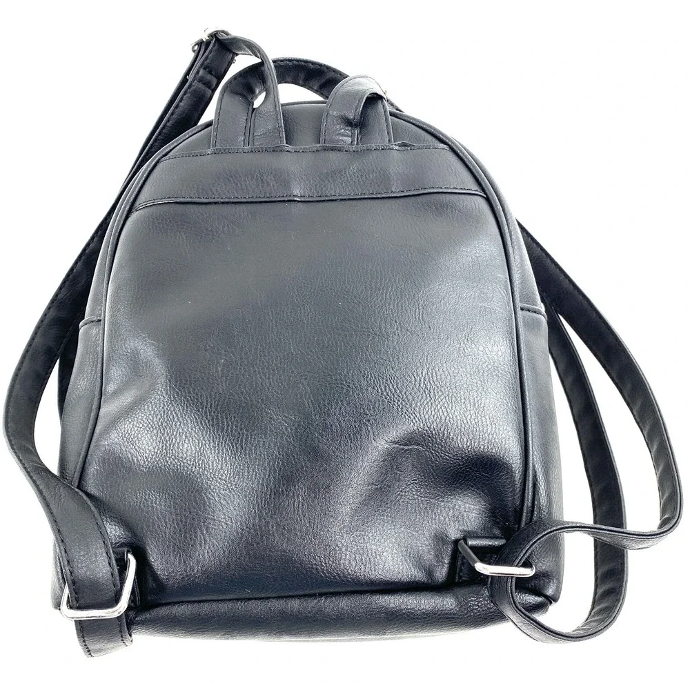 Children's Rainbow Unicorn Small Backpack Black and Silver